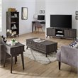 Caffoz Newport Series Wood Center Coffee Table with 2 Drawers in Smoke Oak