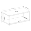 Caffoz Tall Wood/Metal Center Coffee Table with Storage Shelf in White/Gold
