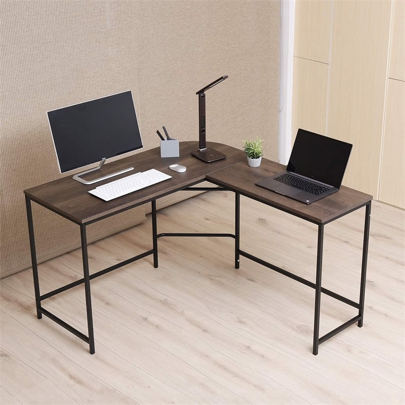 Caffoz Smith Wood Home Office Computer Desk with 2 Storage Drawers in Oak