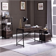 Caffoz Smith L-Shaped Wood Home Office Computer Corner Desk in Smoky Oak
