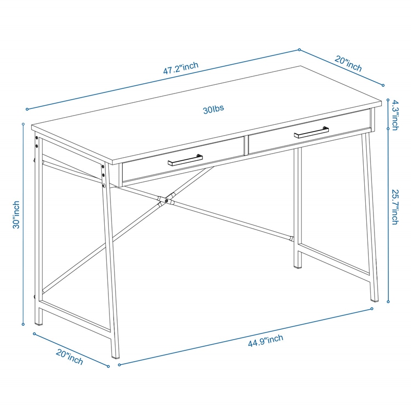 Caffoz Smith L-Shaped Wood Home Office Computer Corner Desk in Smoky Oak
