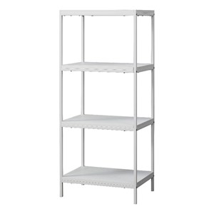Caffoz 4-Tier Wood & Metal Bookshelf with Open Shelves in White