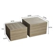Caffoz Nesting Tables Set of 2-TravertineFaux Marble-Engineered Wood-No Assembly