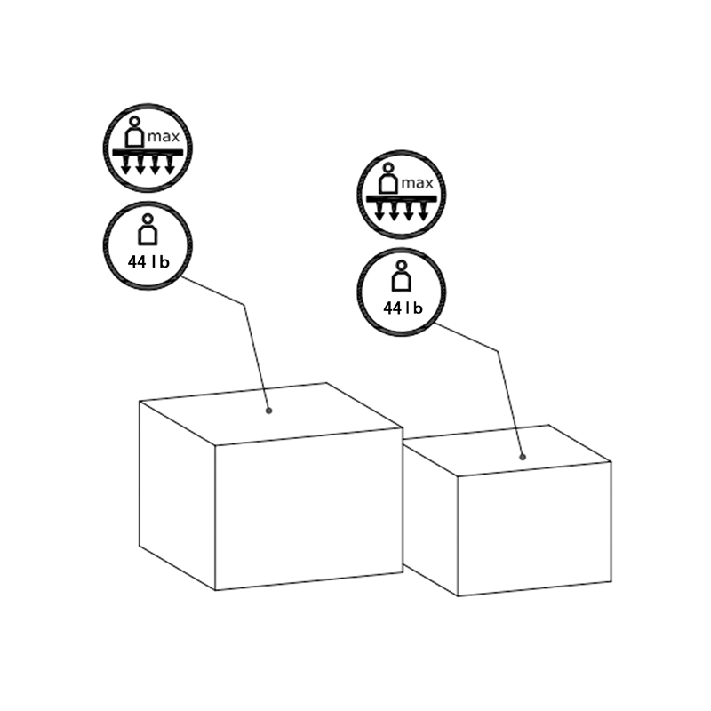 Caffoz Nesting Tables Set of 2-White Faux Marble-Engineered Wood-No Assembly