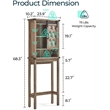Farmhouse Sliding Door Wall Cabinet Light Brown Wood Organizer