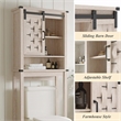 Farmhouse Sliding Door Wall Cabinet Light Gray Wood Organizer