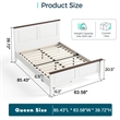 Rustic Queen Bed Frame White Headboard Footboard No Box Spring