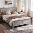 Rustic Queen Bed Frame Grey Headboard Footboard No Box Spring