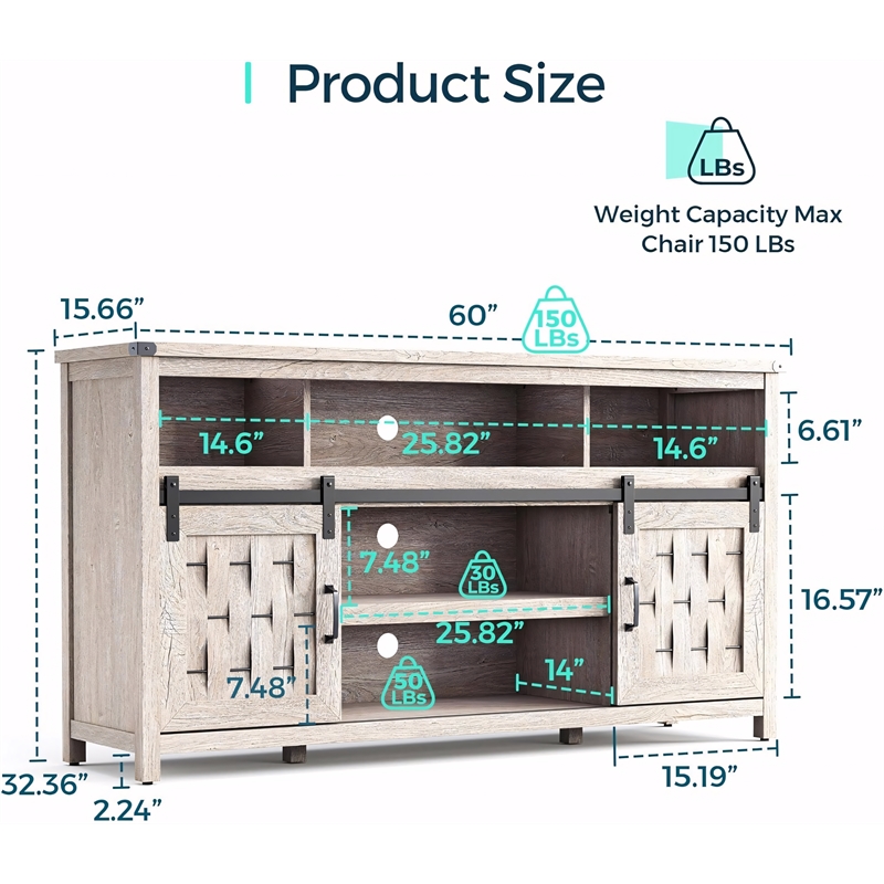Tall Farmhouse TV Stand 70