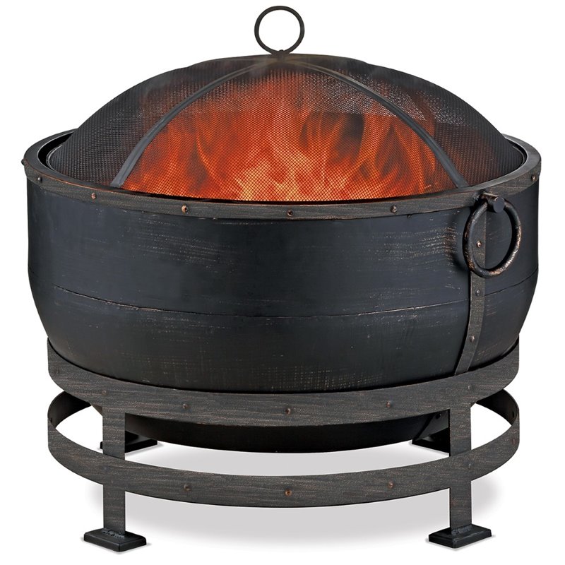 Uniflame Wood Burning Steel Kettle, Uniflame Outdoor Fire Pit