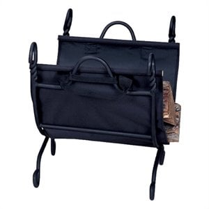 uniflame ring swirl black log rack with canvas carrier