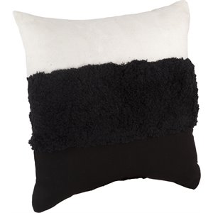 spitiko homes square cushion with concealed zipper in black and white