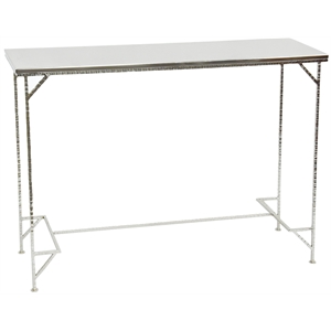 spitiko homes rectangle iron console table chrome / 42x12x31