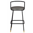 Spitiko Homes Bar chair Black Water Coat Metal and Grey Fabric