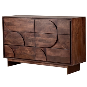 solid mango wood wide chest of 6 drawers soft close 57
