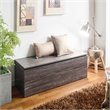 Klair Living Dean Farmhouse Wood Storage Bench in Rustic Gray