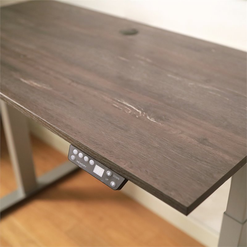 Klair Living Florence Wood Ergonomic Adjustable Computer Desk in Gray