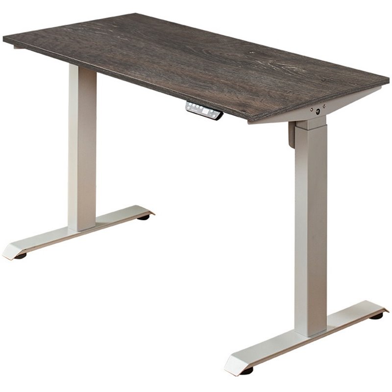 Klair Living Florence Wood Ergonomic Adjustable Computer Desk in Gray
