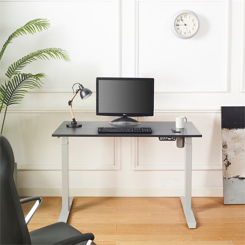 Klair Living Florence Wood Ergonomic Adjustable Computer Desk in Black