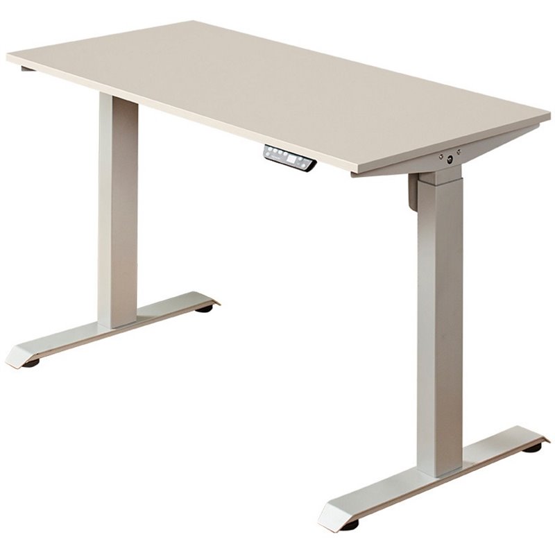 Klair Living Florence Wood Ergonomic Adjustable Computer Desk in Light Gray