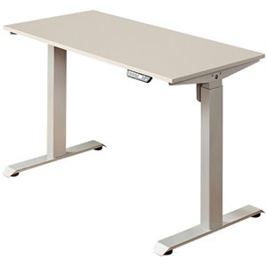 Klair Living Florence Wood Ergonomic Adjustable Computer Desk in Light Gray