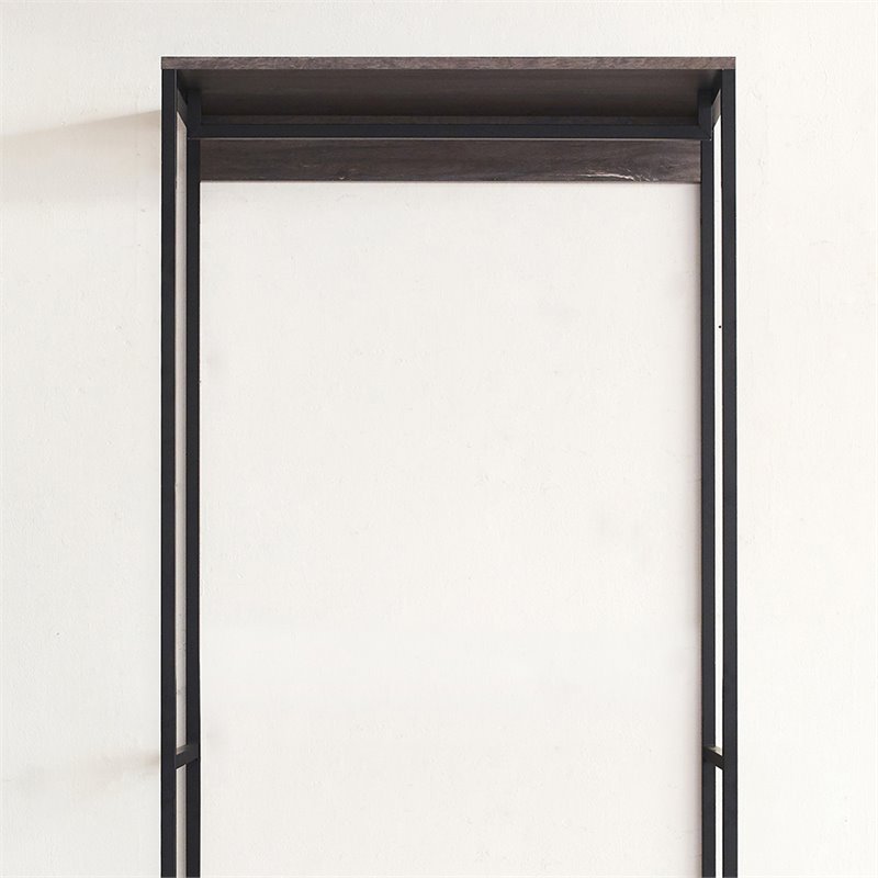 Klair Living Monica Wood and Metal Walk-in Closet with 1-Drawer in Rustic Gray