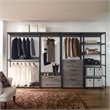Klair Living Monica Wood and Metal Walk-in Closet with 1-Drawer in Rustic Gray