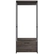 Klair Living Monica Wood and Metal Walk-in Closet with 1-Drawer in Rustic Gray