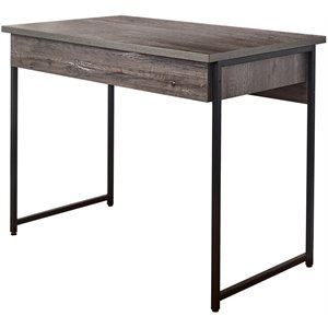 klair living niche wood and metal desk with one drawer in rustic gray