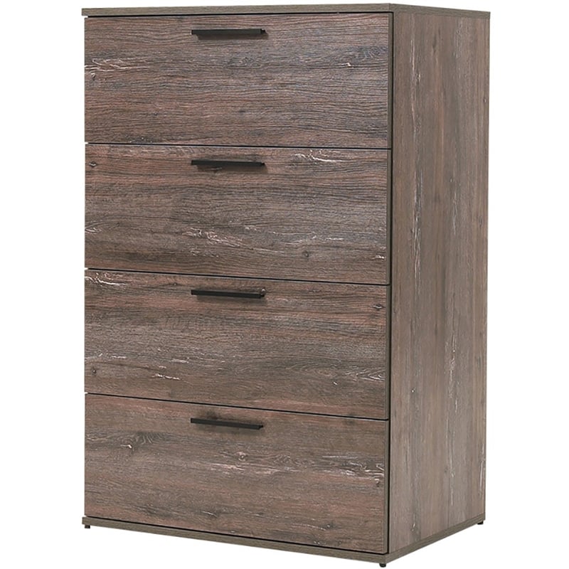 Klair Living Oliver Farmhouse Wood Chest with Four Drawers in Rustic Gray
