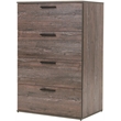 Klair Living Oliver Farmhouse Wood Chest with Four Drawers in Rustic Gray