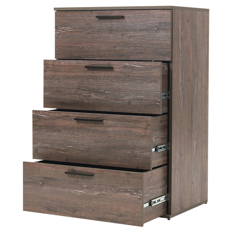 Klair Living Oliver Farmhouse Wood Chest with Four Drawers in Rustic Gray