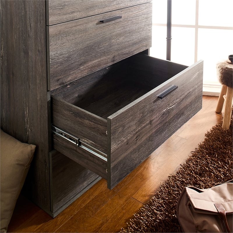 Klair Living Oliver Farmhouse Wood Chest with Four Drawers in Rustic Gray
