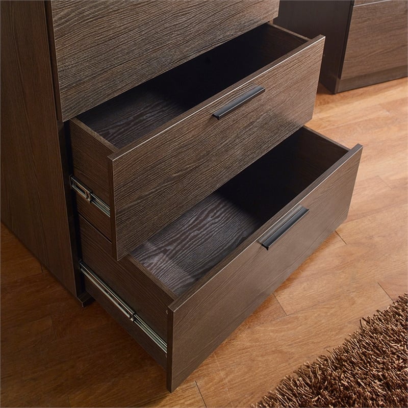 Klair Living Oliver Farmhouse Wood Chest with Four Drawers in Brown