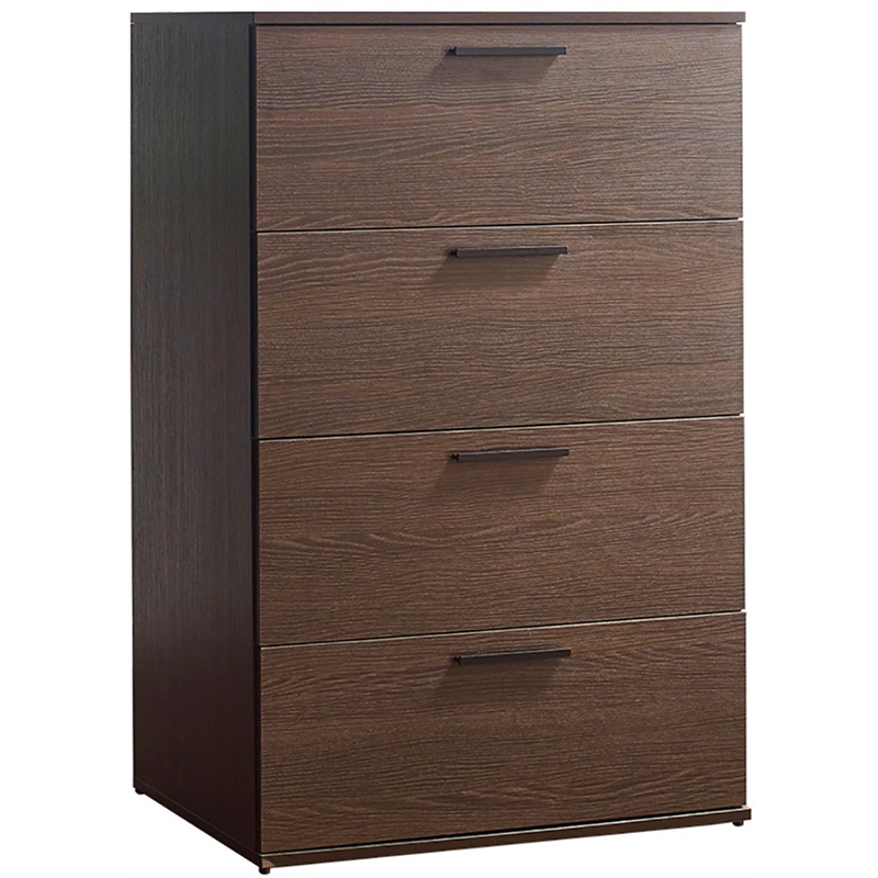 Klair Living Oliver Farmhouse Wood Chest with Four Drawers in Brown