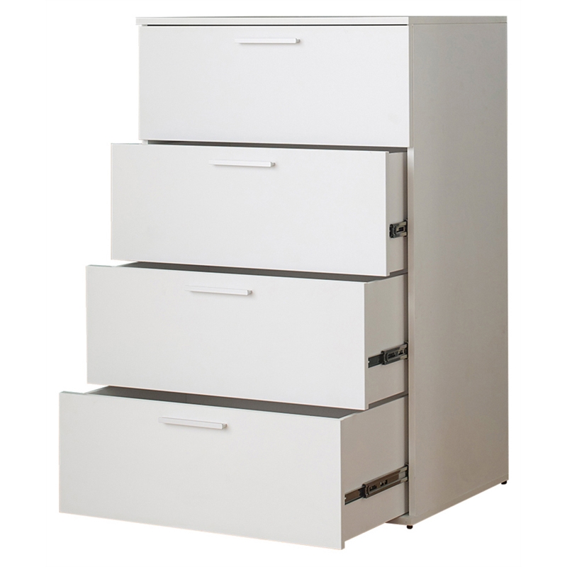 Klair Living Oliver Farmhouse Wood Chest with Four Drawers in White