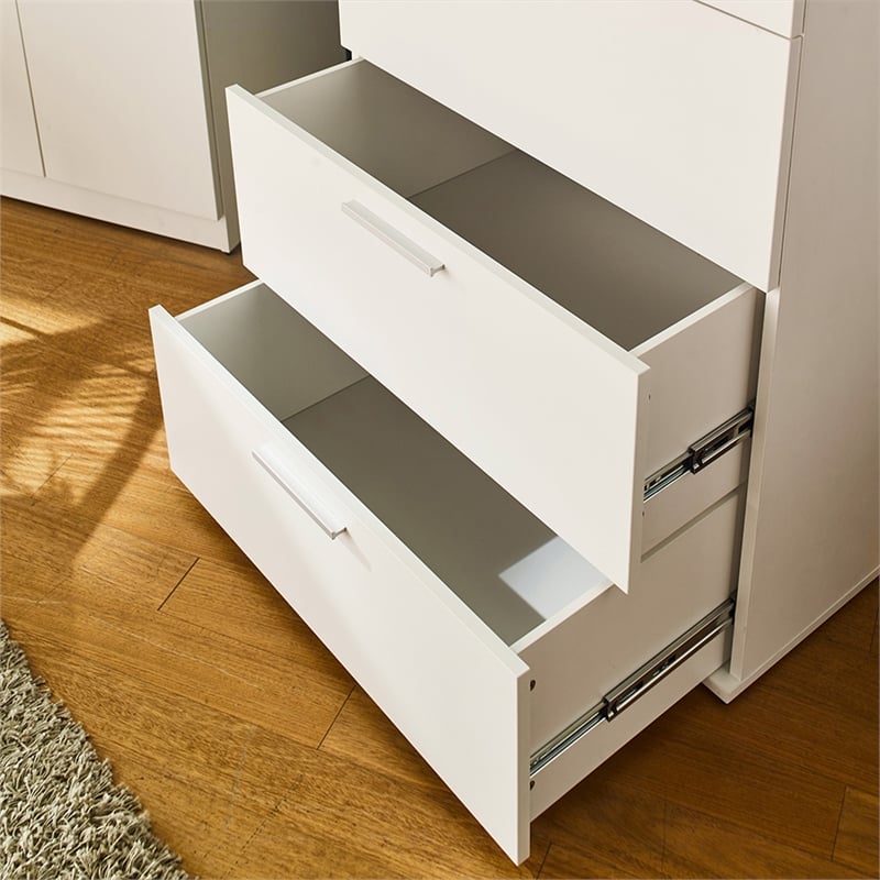 Klair Living Oliver Farmhouse Wood Chest with Four Drawers in White