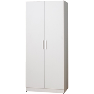 klair living viviane wood closet with hanging bars and 5 shelves in white