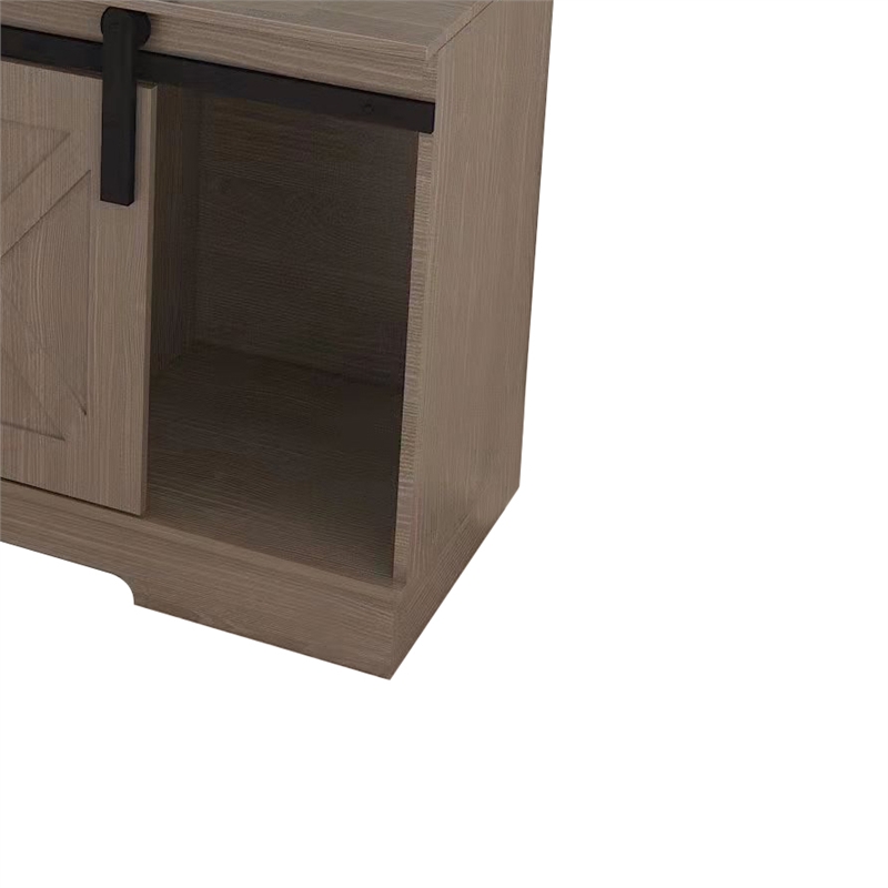 Lane TV Stand with Sliding Barndoors in Rustic Gray