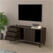 Parker TV Stand with Sliding Doors and Drawers in Dark Brown