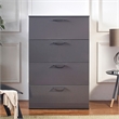 Klair Living Bliss Glossy 4-Drawer Engineered Wood Jumbo Chest in Dark Gray