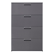 Klair Living Bliss Glossy 4-Drawer Engineered Wood Jumbo Chest in Dark Gray