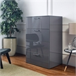 Klair Living Bliss Glossy 4-Drawer Engineered Wood Jumbo Chest in Dark Gray