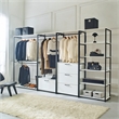 Fiona Wood and Metal Walk-in Closet with Five Shelves