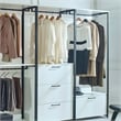 Fiona White Freestanding Walk in Wood Closet System with Metal Frame