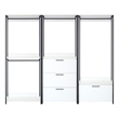 Fiona White Freestanding Walk in Wood Closet System with Metal Frame