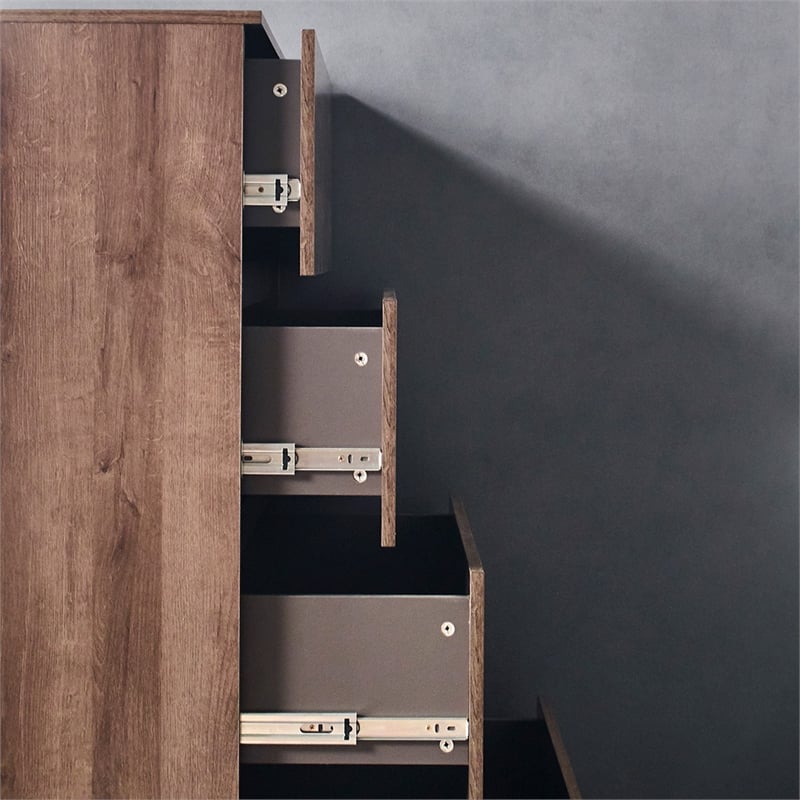 Klair Living Liv 4-Drawer Contemporary Engineered Wood Chest in Walnut Brown
