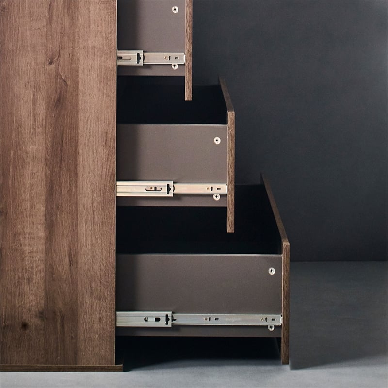 Klair Living Liv 4-Drawer Contemporary Engineered Wood Chest in Walnut Brown