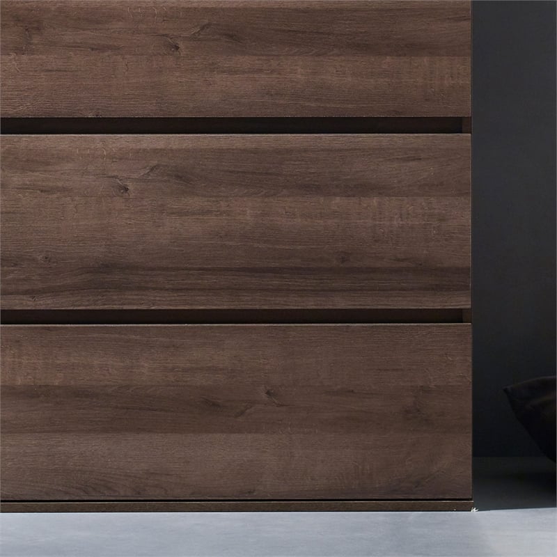 Klair Living Liv 4-Drawer Contemporary Engineered Wood Chest in Walnut Brown