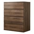 Klair Living Liv 4-Drawer Contemporary Engineered Wood Chest in Walnut Brown